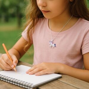 Pink‎ and Purple Unicorn Pendant Jewelry
